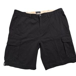 NWT St Johns Bay Essential Cargo Shorts Black Men's Size 42 Relaxed Fit Cotton